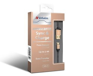 verbatim 120cm Metallic USB to Micro USB Cable Gold