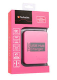 Verbatim 6 Ports USB Charger - Pink