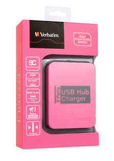 Verbatim 6 Ports USB Charger - Pink