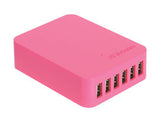 Verbatim 6 Ports USB Charger - Pink