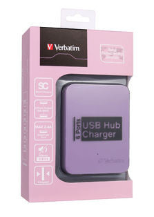 Verbatim 6 Ports USB Charger - Purple